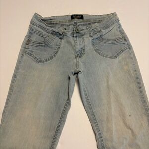 Angels Jeans Flare Denim Women 11 Light Wash Low Rise Y2K Retro 0483